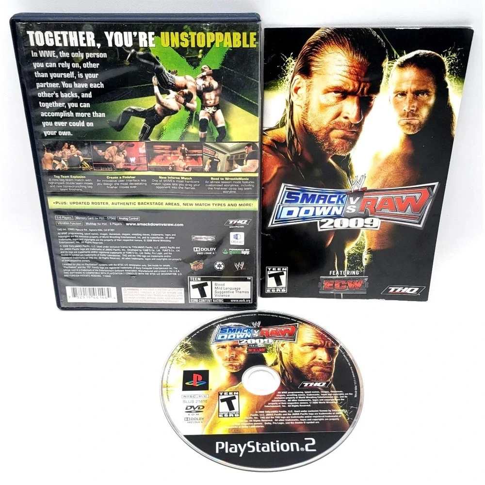WWE Smackdown Vs. Raw 2009  Sony‎ Playstation 2 PS2 CIB COMPLETE IN BOX